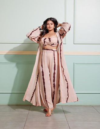 Cappuccino Shibori 3 piece Co-ord Set