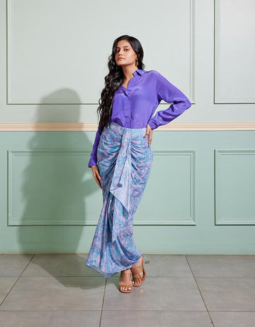Silken Sway Skirt and Shirt Indo-Western Set