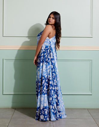 Blue Lagoon One Shoulder Dress