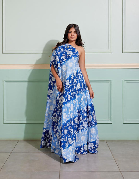 Blue Lagoon One Shoulder Dress