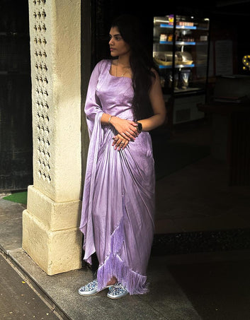 Tassel Drama Drape Dress